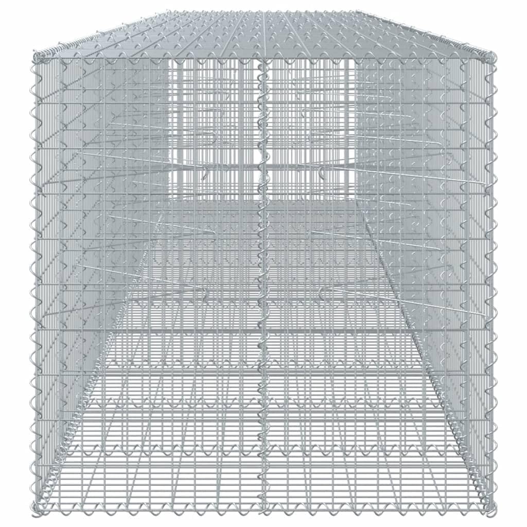 Gavión con tapa, 550 x 100 x 100 cm, cesta de piedra, hierro galvanizado | Cesta de hierro galvanizado resistente para jardinería creativa y paisajismo al aire libre.