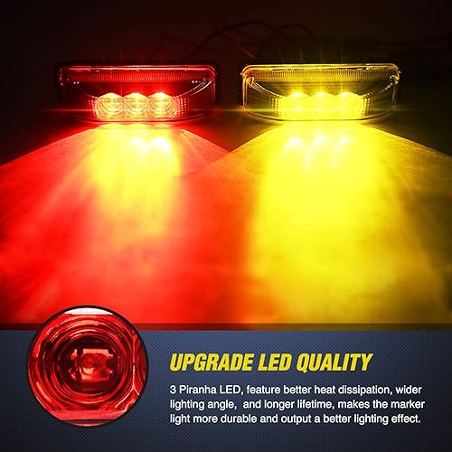 Miniatura 10 de Nilight - TL-32 2PCS 3.9 pulgadas 3 LED camión remolque luz roja delantera trasera LED luces de marcador lateral luz indicadora de liquidación luz