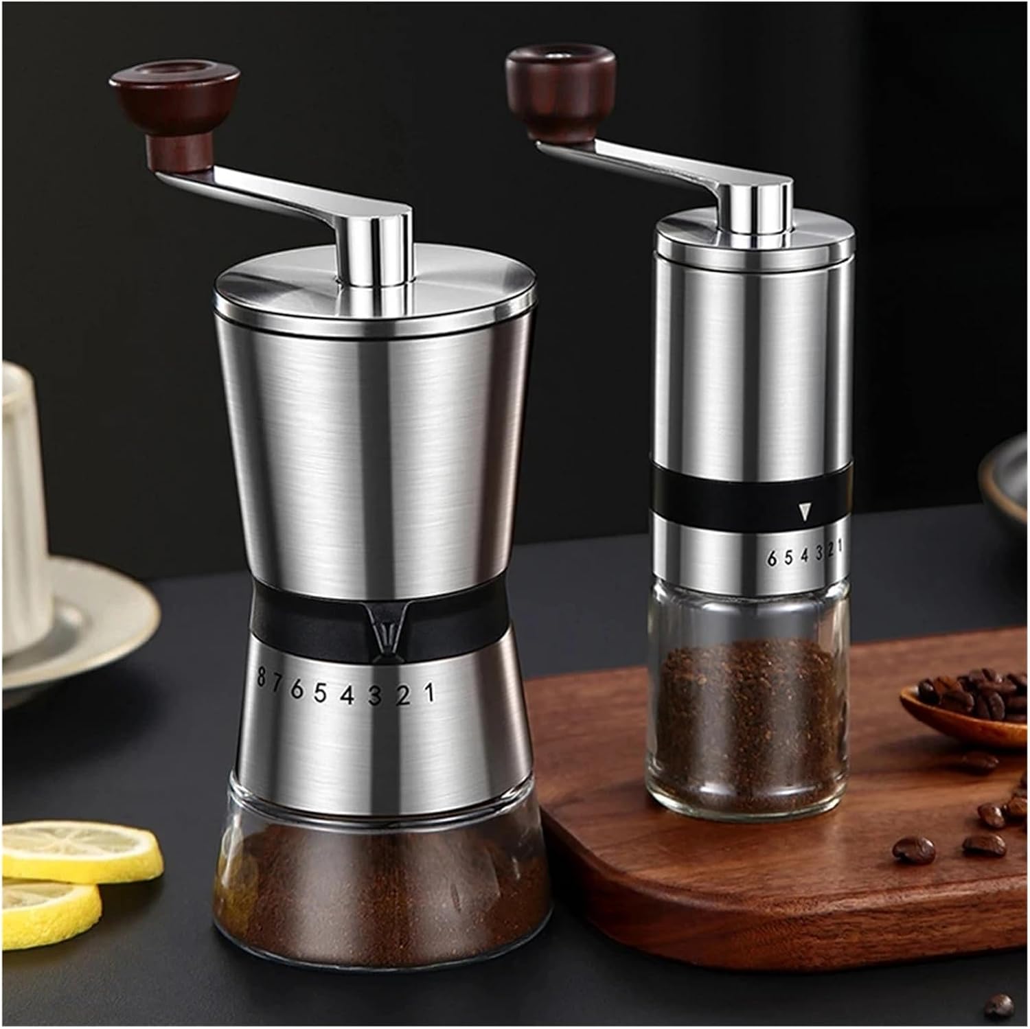 Manual Coffee Grinder Hand Coffee with Ceramic Grinding Core Adjustable Home Portable Coffee Grinding Tools(8 gears)