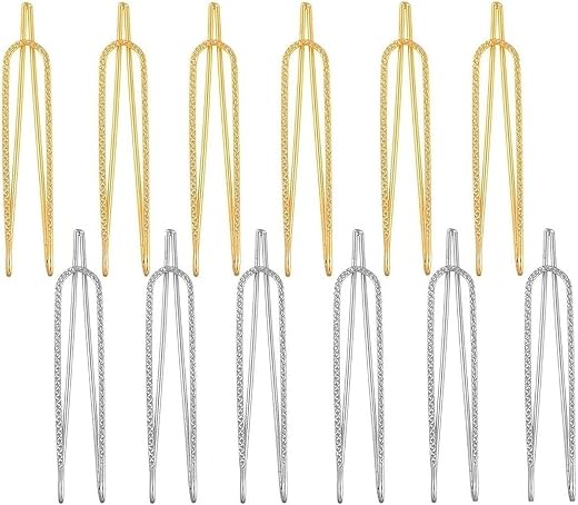 VAMA FASHIONS Gold &amp; Silver Plated U Pin Saree Hijab Pallu Dupatta Chunari Shiny Pin Anti Tarnish Brooch Multi-purpose Met...