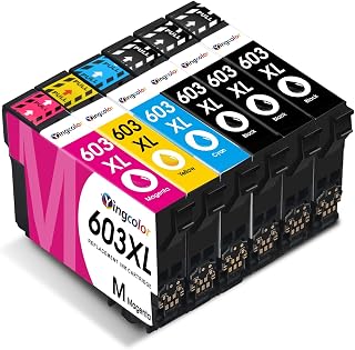 YINGCOLOR 603XL Ink Cartridge Replacement for Epson 603 XL Starfish Inks for XP-4100 XP-3100 XP-2100 XP-2105 XP-4105 XP-3105 Workforce WF-2830 WF-2850 WF-2835 WF-2810 (Black Cyan Magenta Yellow 6P)