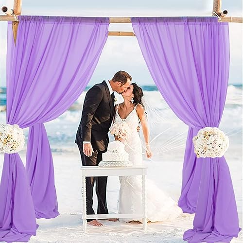 Miniatura 7 de Cortina de gasa con telón de fondo 2 paneles de 29 x 84 pulgadas cortinas de gasa opacas cortinas de tela de tul para decoración de escenarios de