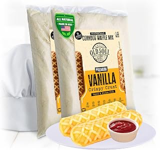 OldSoul Professional Corndog Waffle Mix | GLUTEN FREE & VEGAN | Vanilla Flavour | 10 Lbs | 280 Waffles (10 Lbs, Gluten Free & Vegan)