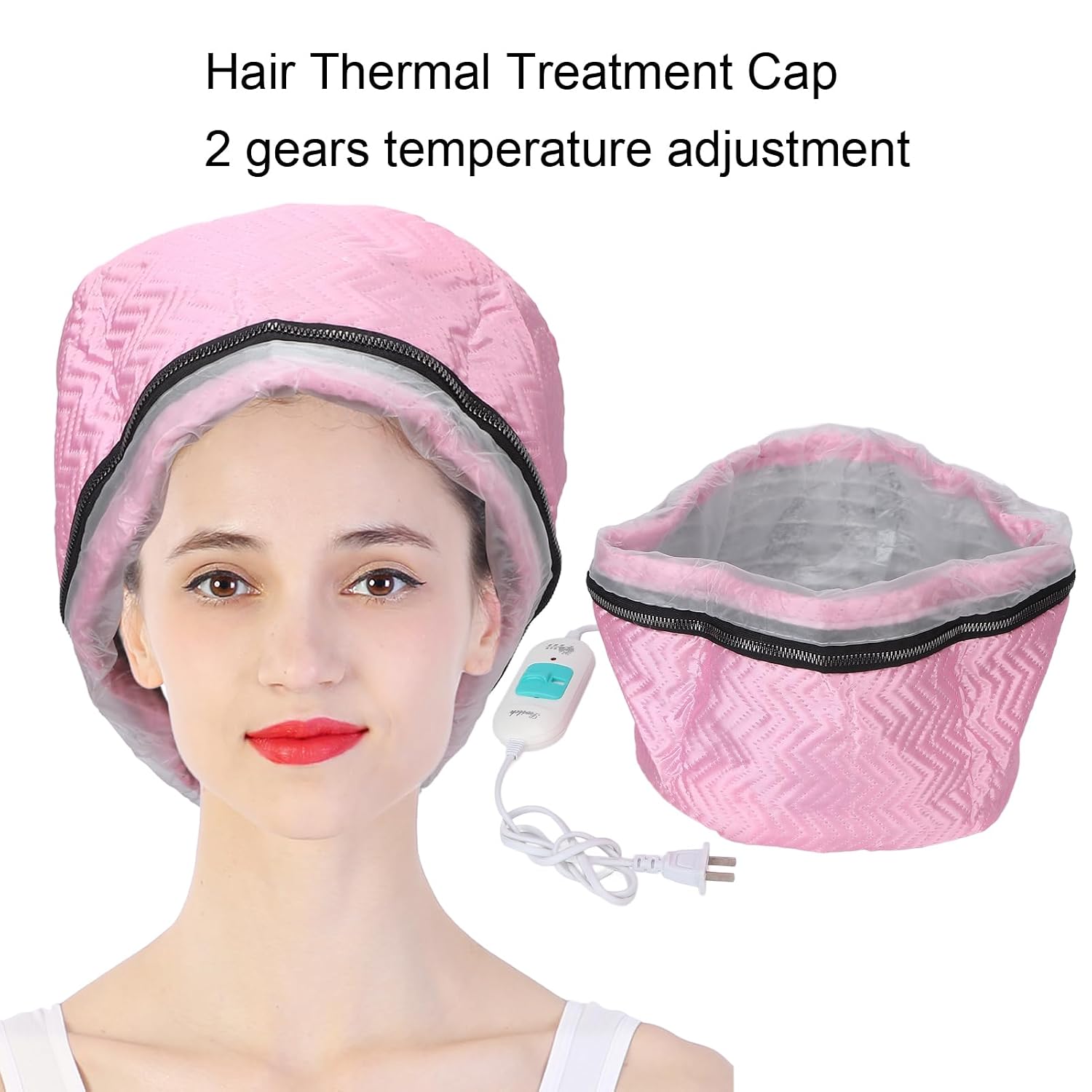 DAN&DRE Hair Thermal Treatment Cap Adjustable Temperature Electric Heat Cap for Deep Conditioning Hair Care Home Salon Use Soft Non Woven Fabric Durable Design