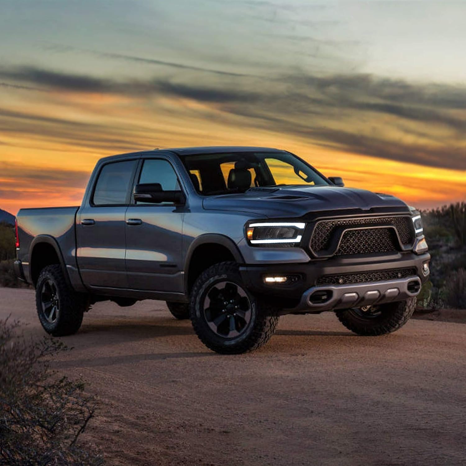 VLAND LED Reflective bowl Headlights Compatible For 2019-2023 Dodge Ram 1500 Tradesman, Bighorn, Laramie, Rebel W/Sequential Turn Signal, (Not Fit classic, TRX, Halogen Factory Lights)