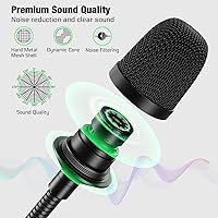 Vista 4 de Micrófono DJ de 17 pulgadas flexible de cuello de cisne, micrófono profesional XLR con cable dinámico Bob Barker para videoconferencia, podio