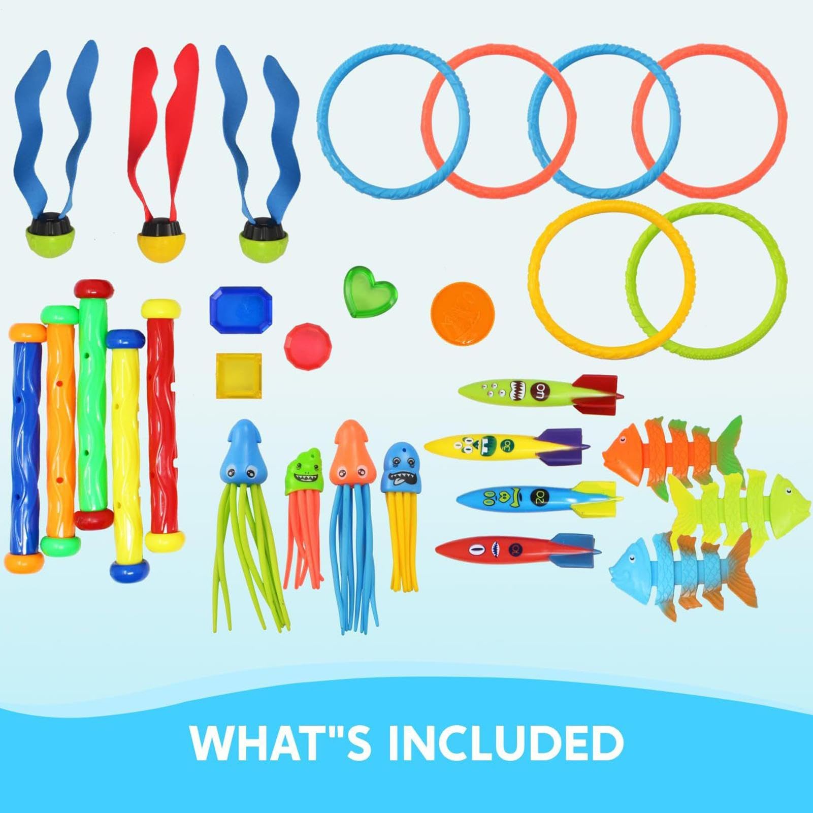 Generisch Pool-Tauchspielzeug Set Buntes Interaktives Wasserfestes | Kinder Unterwasser-Spielset Versenkbare Tauchspielzeuge Für Pool, Garten, Familienspaß, Schwim
