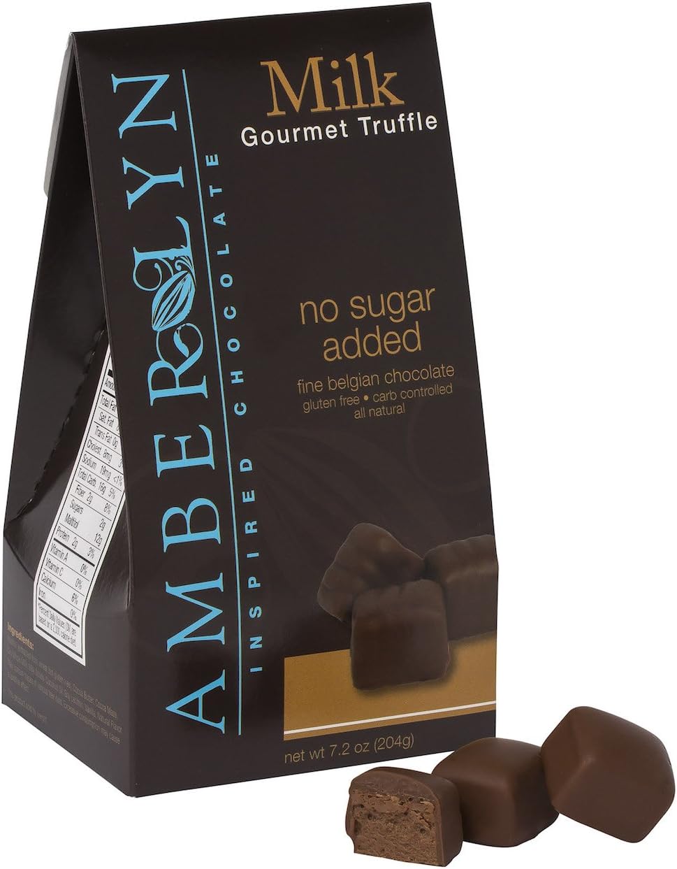 Amber Lyn Milk Chocolate Coconut Gourmet Truffles - No Sugar Added (7.2 oz bag)