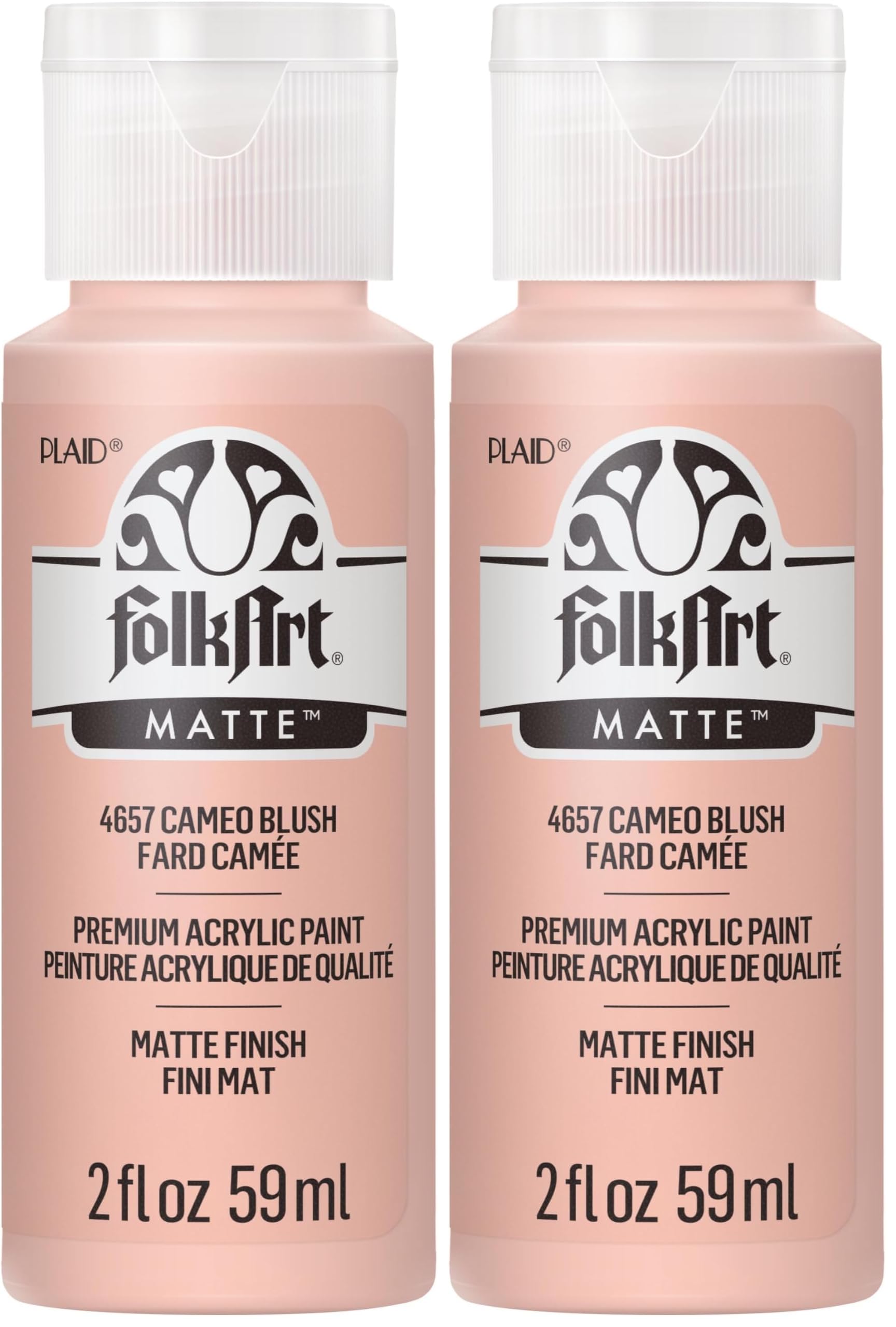 FolkArt Acrylic Paint, 2 oz, Cameo Blush (Pack of 2)