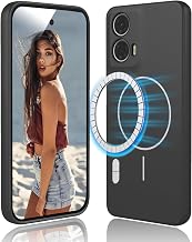 Funda Magnetica para Motorola Moto G34 5G - Carcasa de Silicona Líquida Suave, Antigolpes Protector Camara Móvil Case, Compatible con Accesorios Magnéticos, Negro