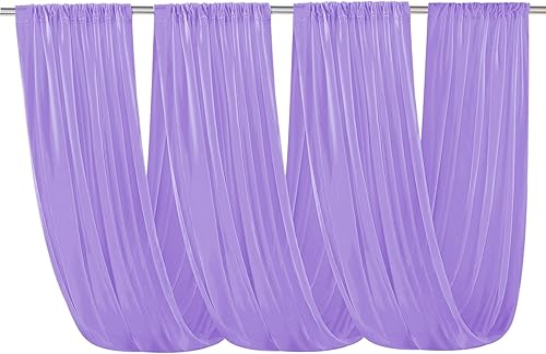 Miniatura 2 de Mekek Cortinas de techo para bodas, fiestas, decoración de techo, 6 paneles de 5 x 205 x 10 pies, tela de gasa para arco de boda, 5 x 10 pies (59.1