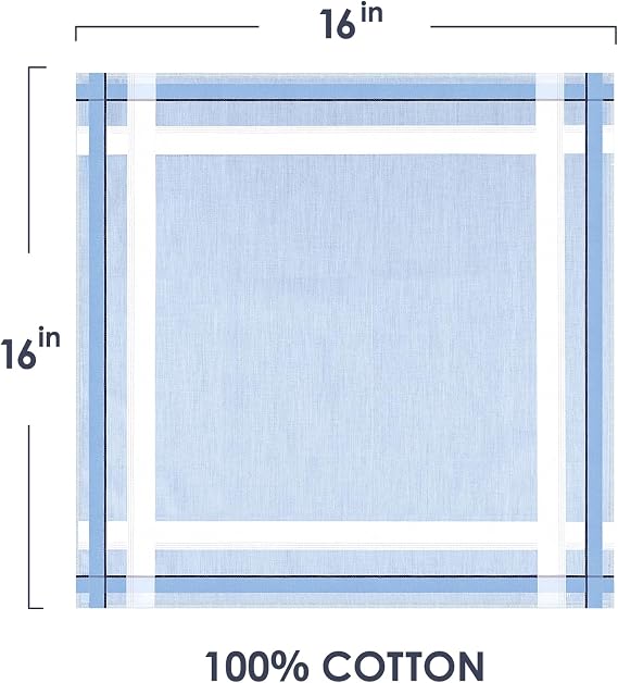 Selected Hanky 100% Cotton Men's Handkerchief 6 Piece Gift Set