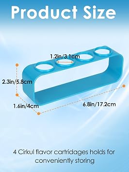 4 Hole Holder for Cirkul Flavors Cartridges, Heavy Duty Cirkul Cartridge Holder for Water Bottles, Keep Cartridge Dry and Access Space Saving Cirkul Flavor Storage Solution Blue