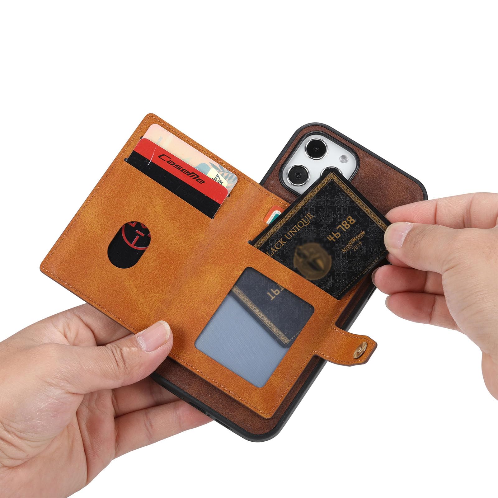LXURY Miękkie etui do iPhone 15 Pro Max / 15 Pro / 15 Plus/15, portmonetka skórzana, z zapięciem magnetycznym, klapką, przegródkami na karty, etui ochronne, zielone, 15 Plus 6,7"