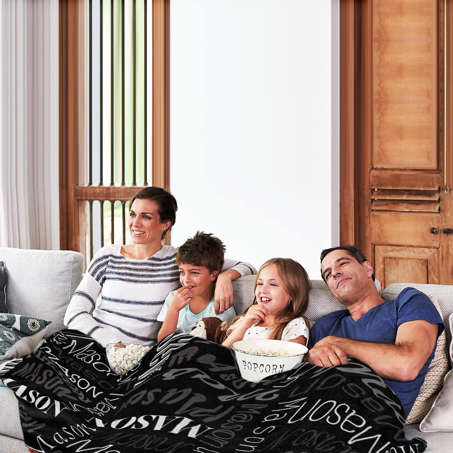 Ship Next Day, Personalized Baby Blankets for Baby Boys Girls, Kids Custom Name Blanket for Newborn Toddler Teen Adult, Monogram Daycare Receiving Throw Moms Gifts(40"x50") Black