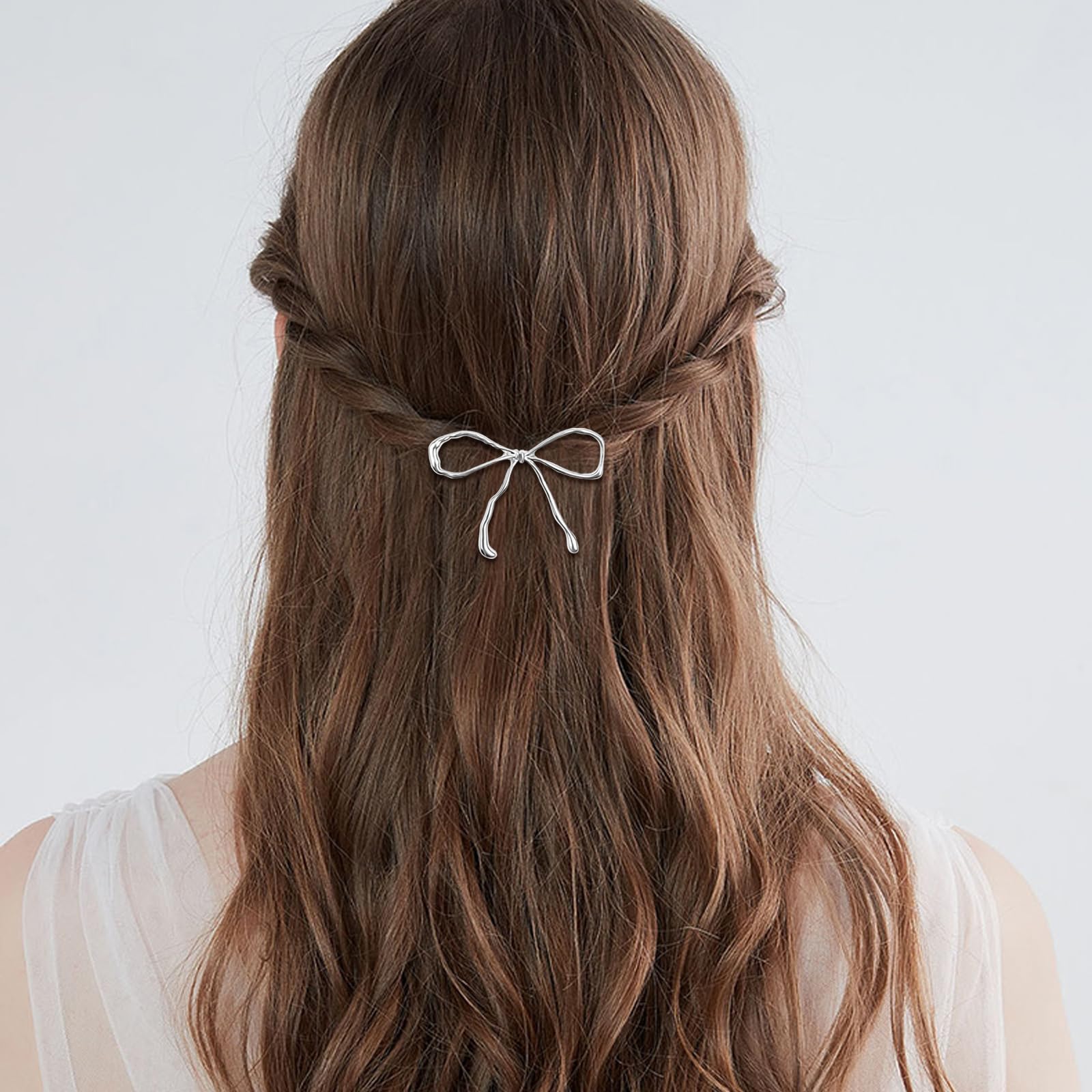 Amazon.com : 8 Pcs Metal Bow Hair Clips Chic Bows Hair Pins  display picture 2