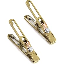 QWORK Brass A-Shape Earth Clamps, 2 Pack 260A Ground Welding Copper Grip Clip Clamp