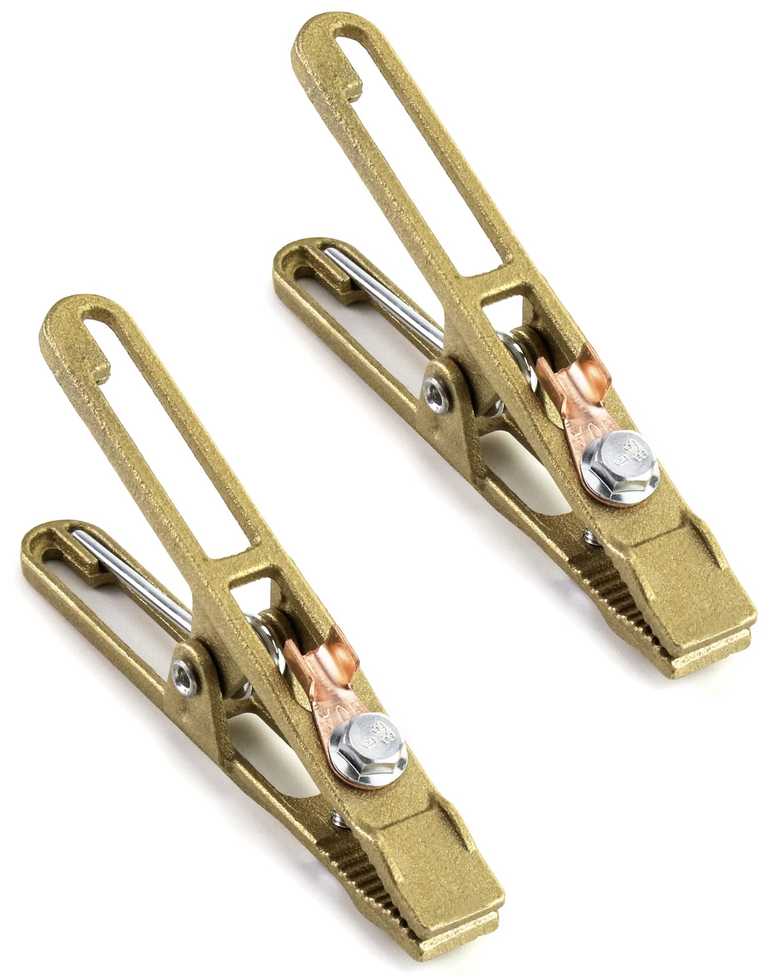 QWORK Welding Ground Clamps – 2 Pack 500A Heavy Duty Brass Clamps For TIG & Arc Welding