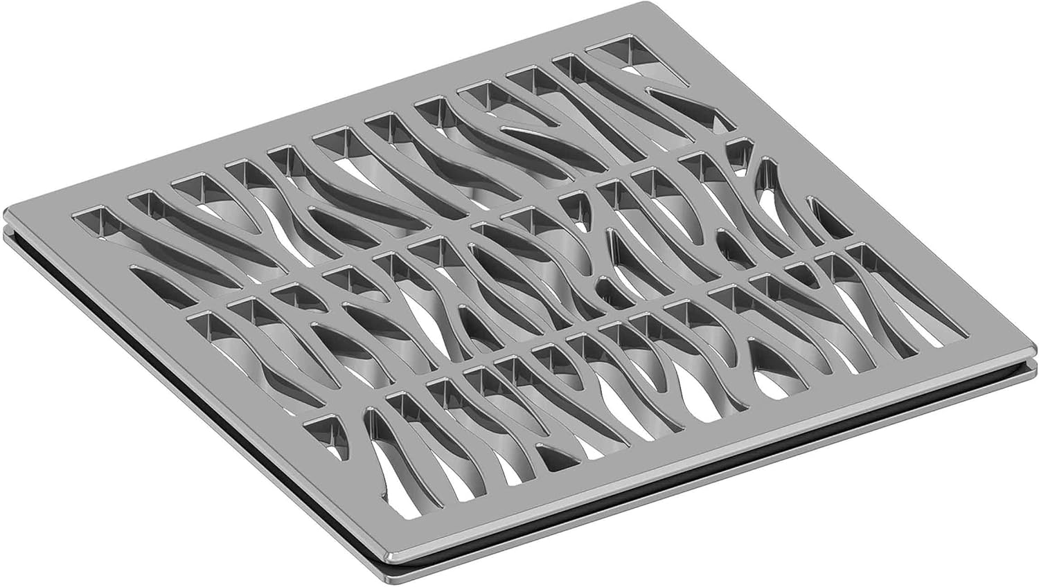 Newport Brass, 233-402/26, Decorative Drains 4" Square Shower Drain Grid, Polished Chrome