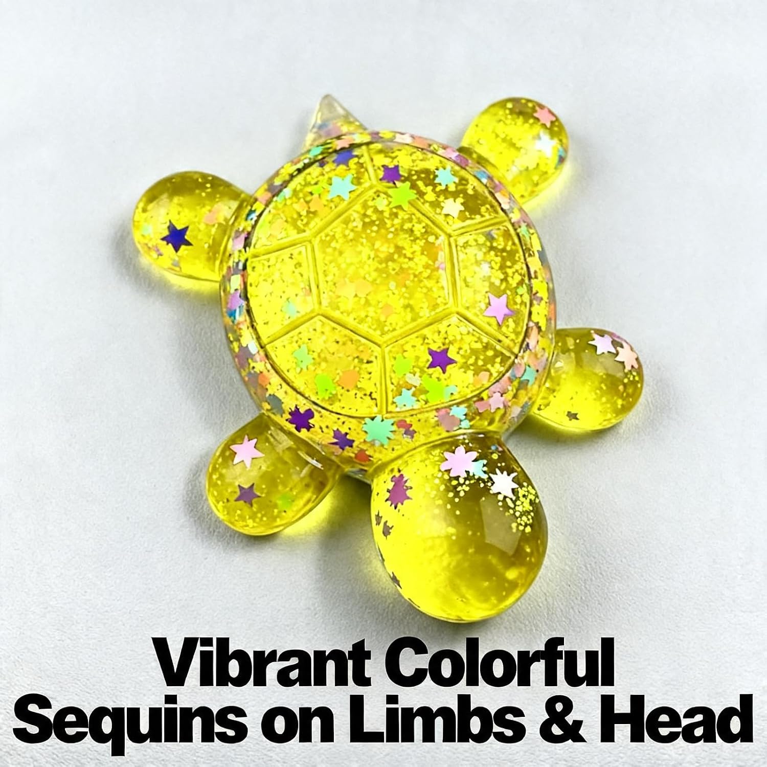 Glow-in-the-Dark Sea Turtle Decor, Luminous Acrylic Figurine for Home Office Beach Bedroom, Handmade Turtle Sculpture Collection, Golden Yellow image 5