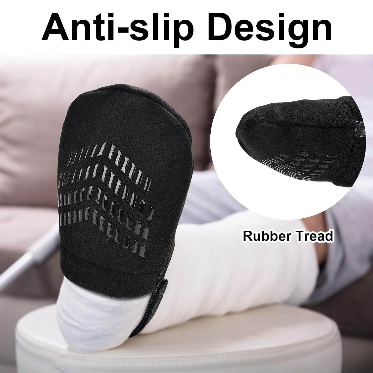 2 PCS Adjustable Cast Sock Toe Cover for Foot Casts | Protective Soft Warm Cast Socks Over Cast, Non-Slip Cast Toe Covers, Fits Adults, Men & Women with Casted Feet