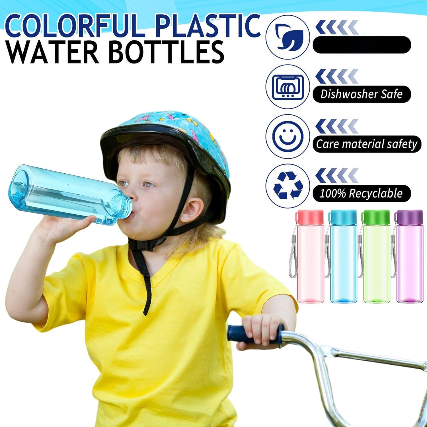24 Pack Water Bottles for Students 500 ml Portable Sports Water Bottle Kids Student Gifts from Teacher for School Summer Party Classroom Prizes Goodie Bag