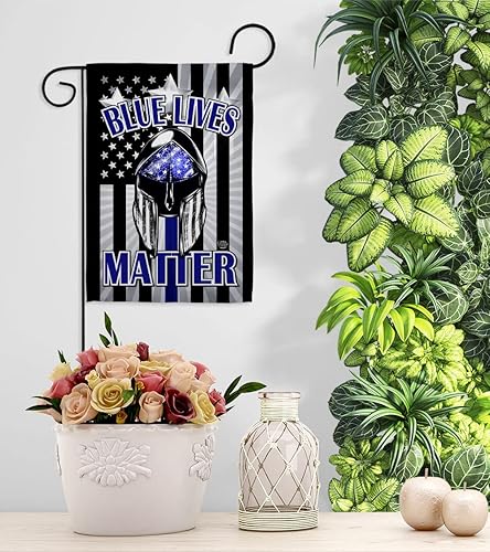 Miniatura 9 de Blue Lives Matter - Juego de bandera de jardín, colgador de pared, policía de policía policial, policía policial, línea de apoyo para decoración de