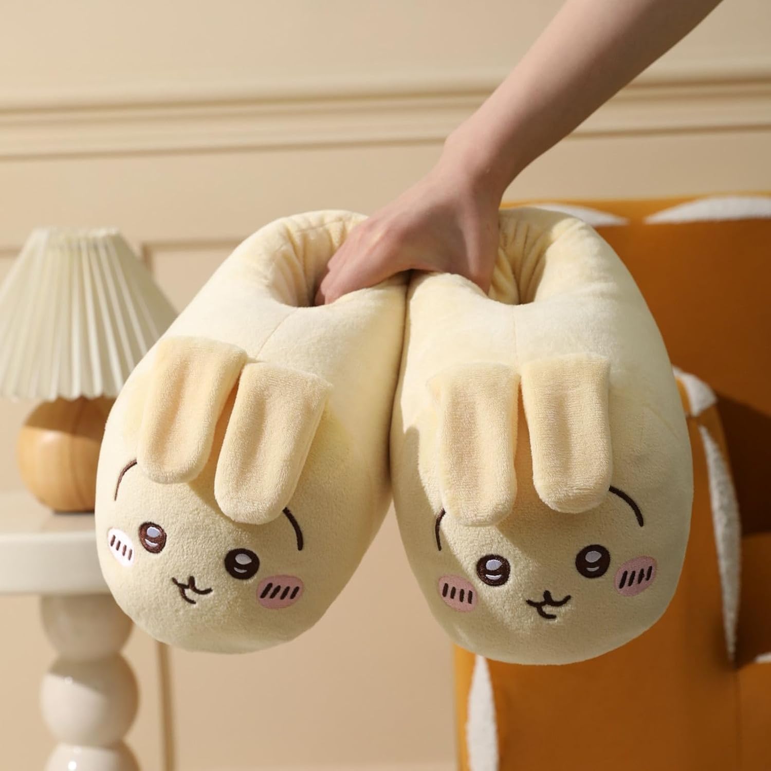 Slippers for Women Men Cute Fluffy Animal Slippers,Movable Ears Warm Winter Wear Home Cozy Furry Soft Indoor Shoes - Image 2