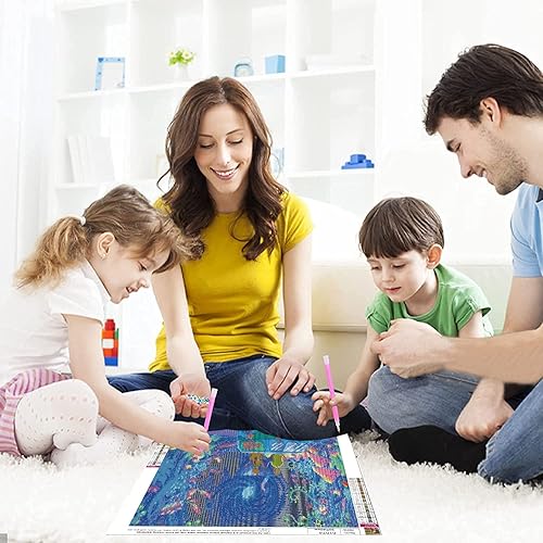 Miniatura 7 de bleihum Kits de pintura de diamantes grandes para adultos (27.6 x 15.7 pulgadas), kits de arte de diamantes de dibujos animados para adultos,