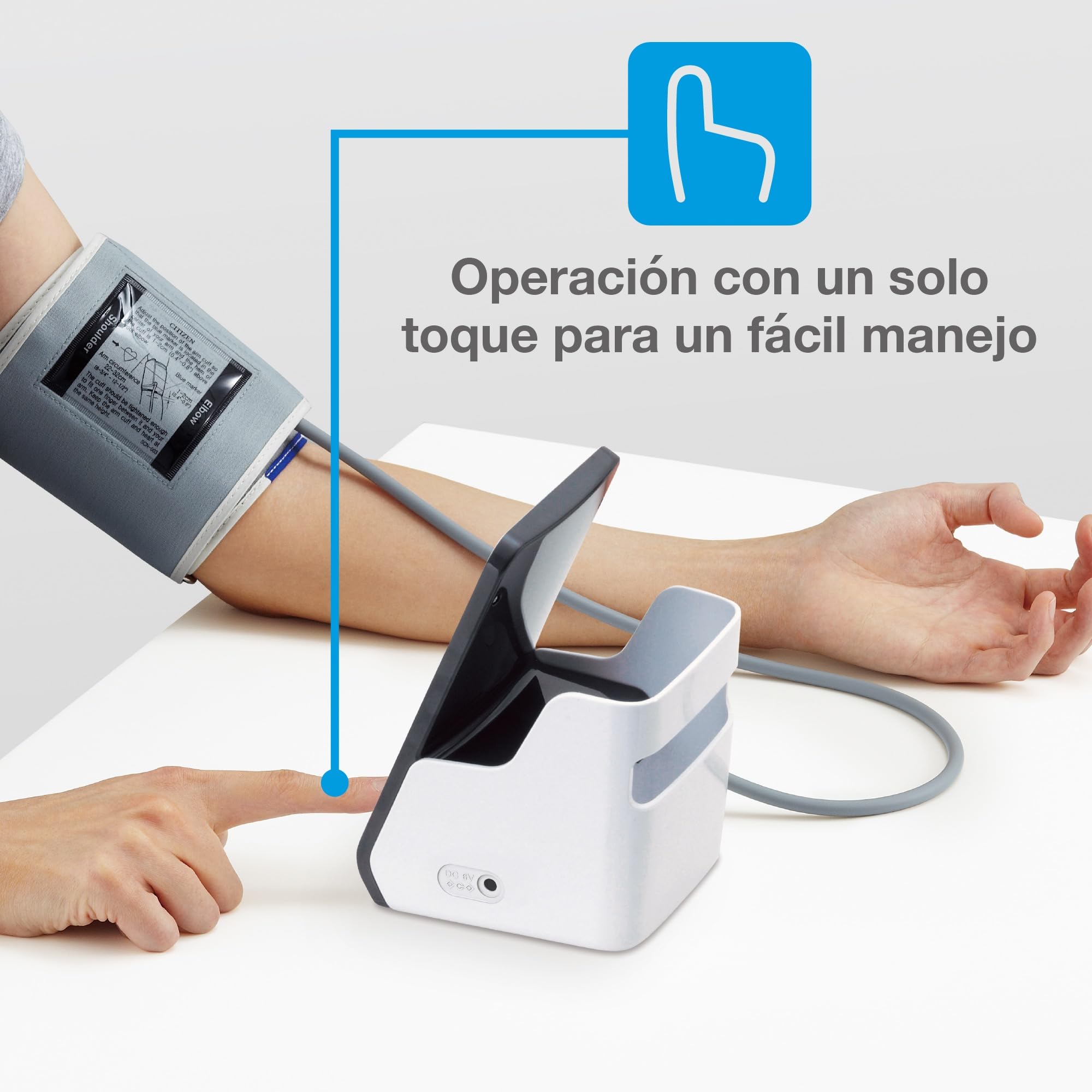 Tensiómetro de Brazo Automático CITIZEN CH-456 Pantalla LCD | Ideal adultos mayores | Uso doméstico 1 botón | Detección arritmias | Memoria 90 lecturas | Manguito suave 22-32 cm