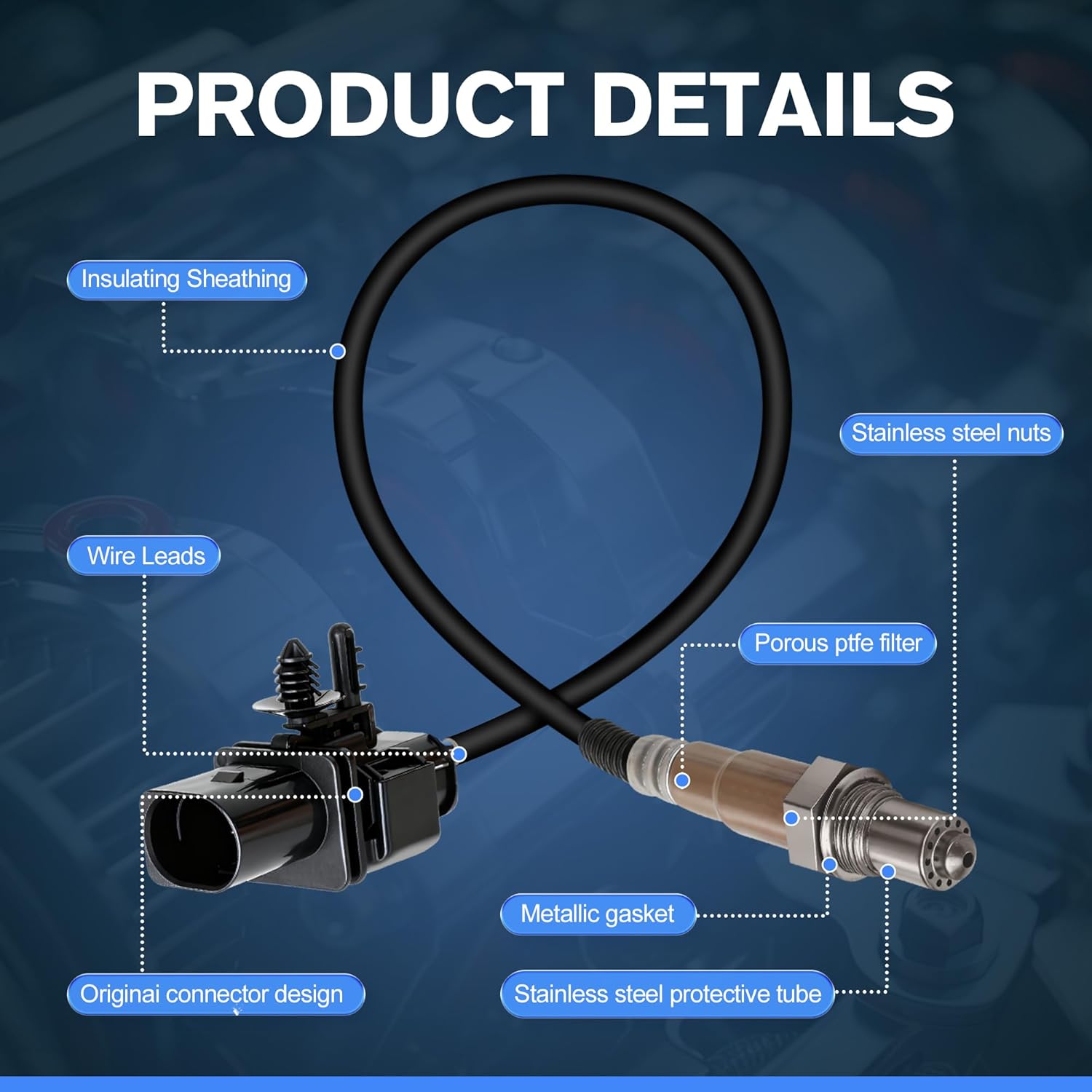 2PCS Oxygen O2 Sensor Upstream Downstream Compatible with Hyundai Veloster Accent 2012-2017, for Kia Rio Soul 2012-2018 1.6L L4 Replace# OE 234-4568 234-5055