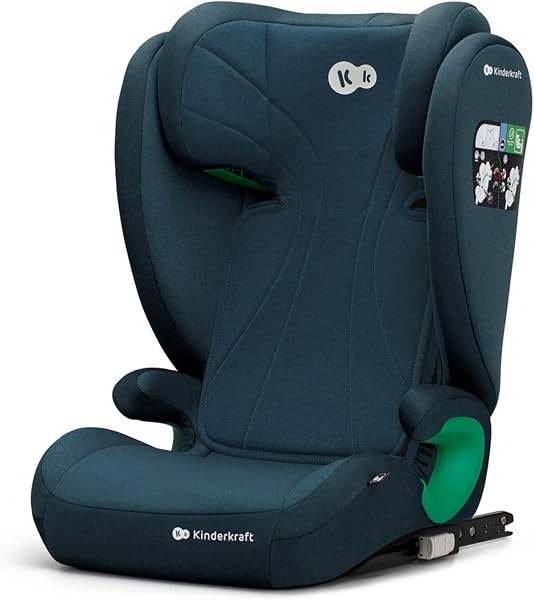 kk Kinderkraft JUNIOR FIX Silla Universal para coche Isofix, I-SIZE, Silla con Cinturón para bebés y niños, Grupo 2/3, de 15 a 36 kg, Azul - 1