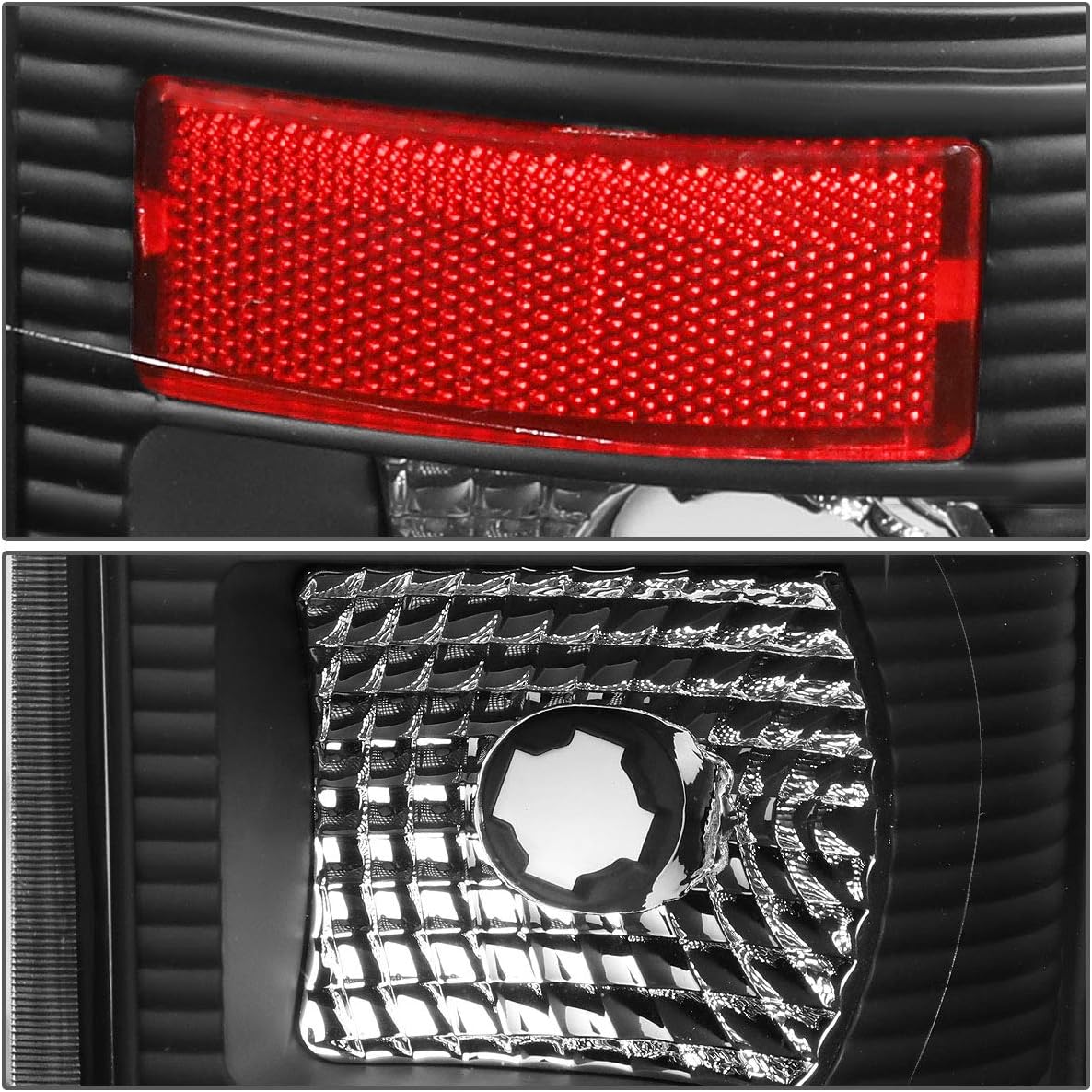 Auto Dynasty Tail Lights Compatible with 2008-2016 Ford F250 F350 F450 F550 Super Duty, Driver and Passenger Side L-Style Red 3D LED Bar Brake Lamps, Black Housing Clear Lens