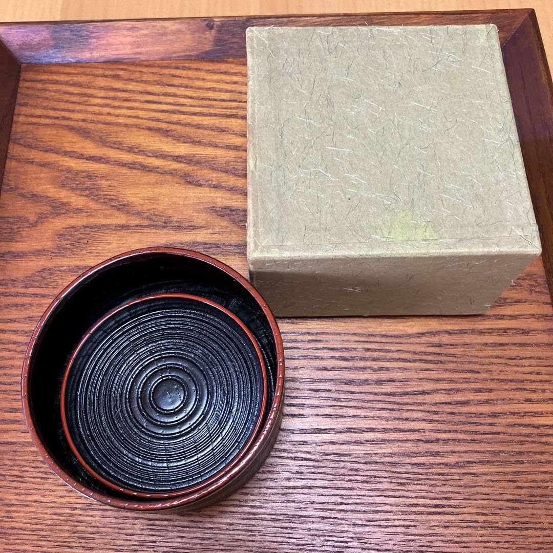 新品✾平安象彦③ビール袴　ビールはかま 黒漆塗 まとめ売りビール置き　徳利はかま 未使用】象彦 千筋 朱黒 徳利ビール袴&コースター 天然木 - メルカリ