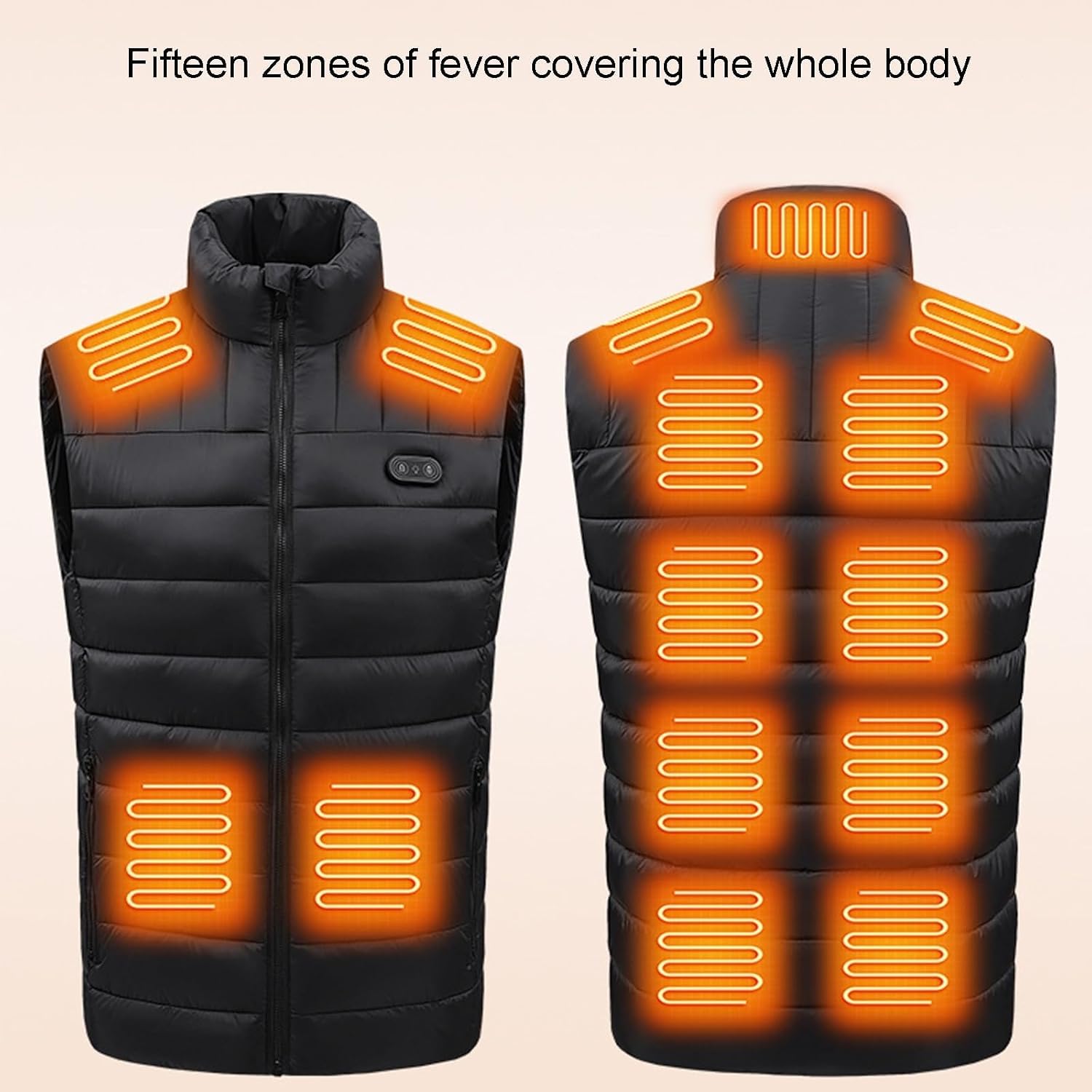Heated Vest Women Men Winter USB Smart Controller Heating Vests Sleeveless Stand Collar Outdoor Warm Heated Jackets
