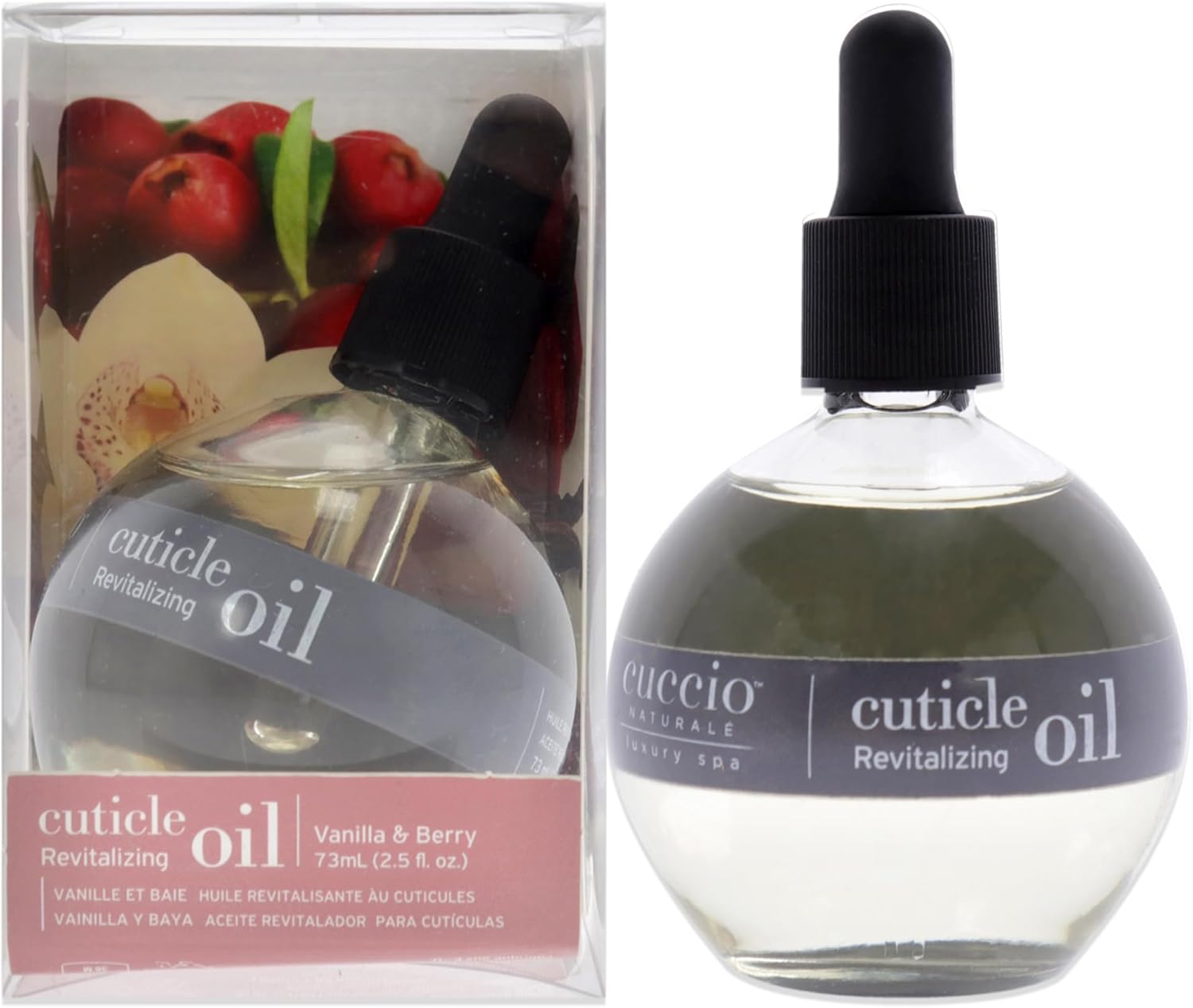 Cuccio Naturale Revitalising Cuticle Oil (75ml) 2.5oz- Vanilla & Berry, Pink