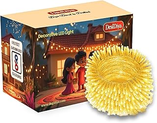 Desidiya® LED Rice Lights for Home Decoration Strip and Diwali Christmas Indoor Outdoor Decoration Wedding 20 Meters (Warm White).