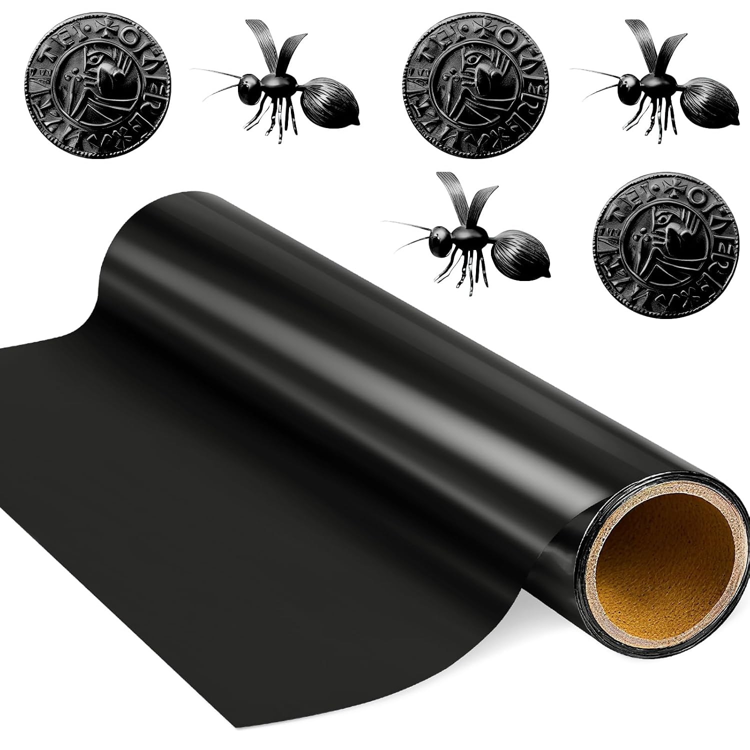 Yaocom 1 Roll Aluminum DIY Crafts Foil 12 Inch x 20 ft x 0.1 mm Thick for Art Project Aluminum Metal Flashing Roll Wide Sheet Multipurpose Metal Sheets for DIY and Crafting Projects (Black)