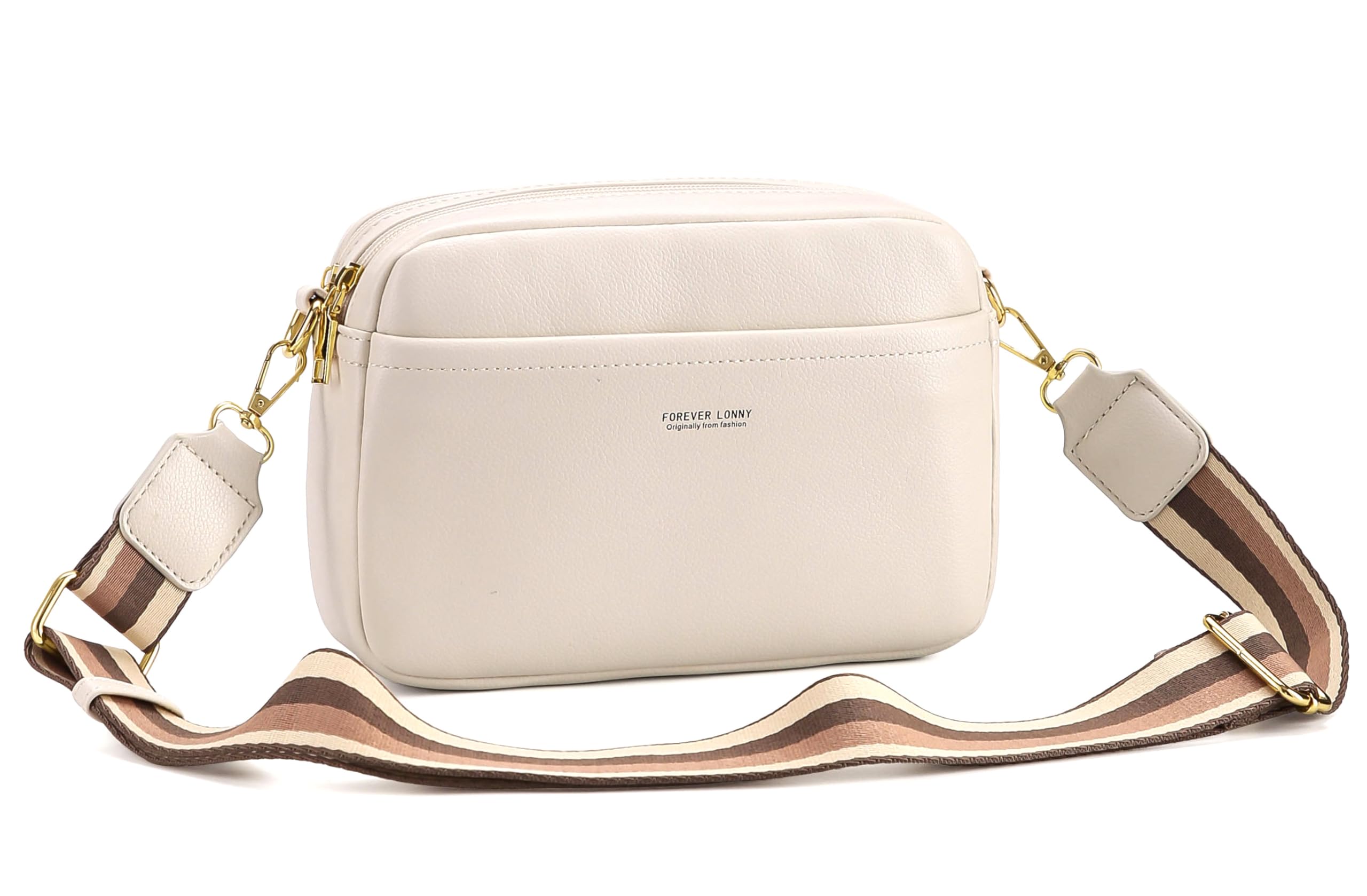Women’s Cream Crossbody Bag | Minimalist PU Leather Shoulder Bag | Adjustable Wide Strap Sling Bag for Casual, Office & Travel-image-10