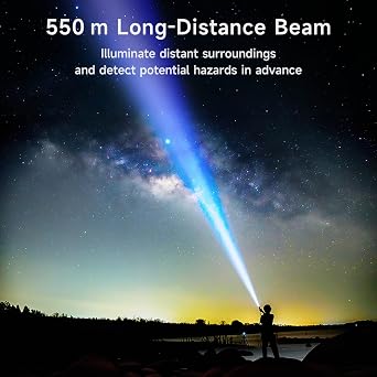 NEXTORCH ED30 Tactical EDC Flashlight 1000 Lumens, 550m Ultra Long-Range Beam, Compact Design with USB-C Charging, Waterproof, Perfect for Outdoor, Camping, Emergency Use