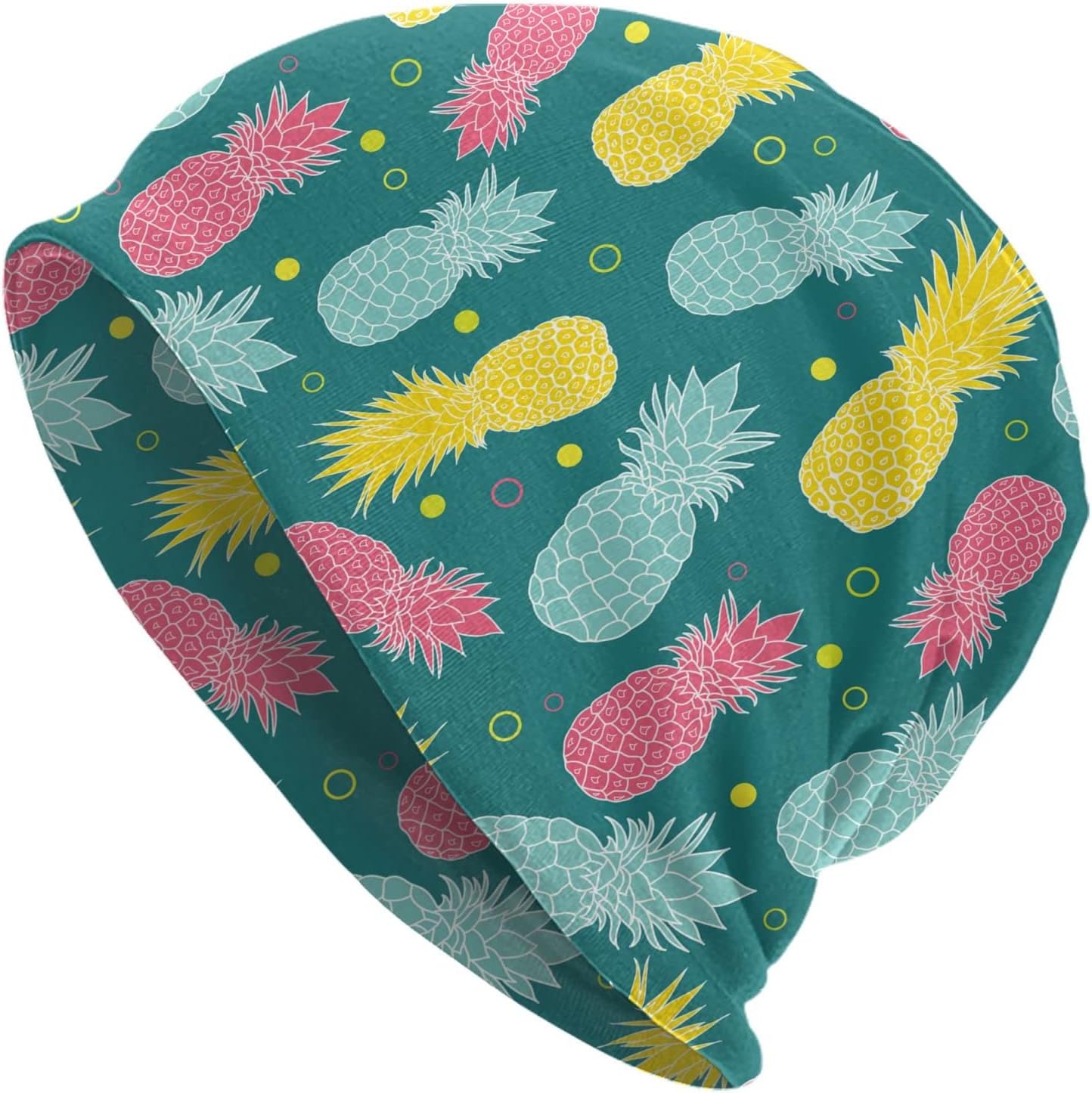 Cute Pineapple Beanie Chemo Hat Cancer Headwear Knitted Hats Baggy Slouchy Scarf Cap for Adults Women Men