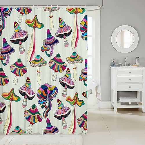 Vista 13 de Erosebridal Kids Tie Dye Shower Curtain, Girls Bohemian Hippie Bath Curtain, Watercolor Psychedelic Bathroom Accessories, Waterproof Polyester