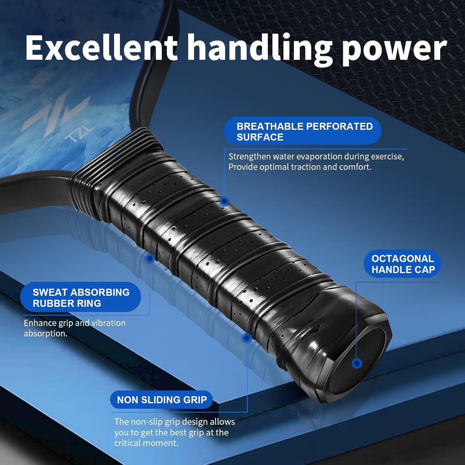 TZL Pickleball Paddles,Pickleball Paddles Set of 2 Rackets with 4 Pickleballs & Carry Bag,Lightweight Fiberglass Pickleball Paddle, Durable Pickleball Racket Set for Men, Women & Kids