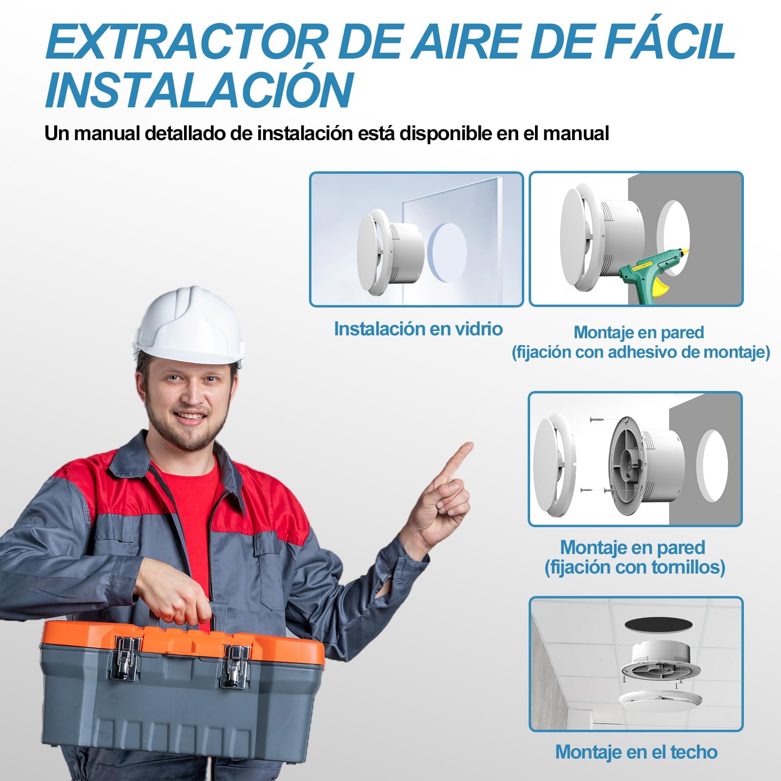 Extractor de Aire 100mm, Ventilador de Baño 130m³/h 12W, Alta Eficiencia ahorro Energético y Silencioso,Ventilador de Tubo, para Baño,Cocina, Aseo,Invernadero,Sótano