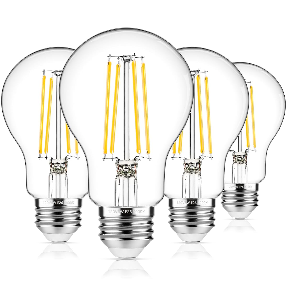 Maxvolador 60W Equivalent E26 Led Filament Light Bulbs, 850Lm Soft White 3000K