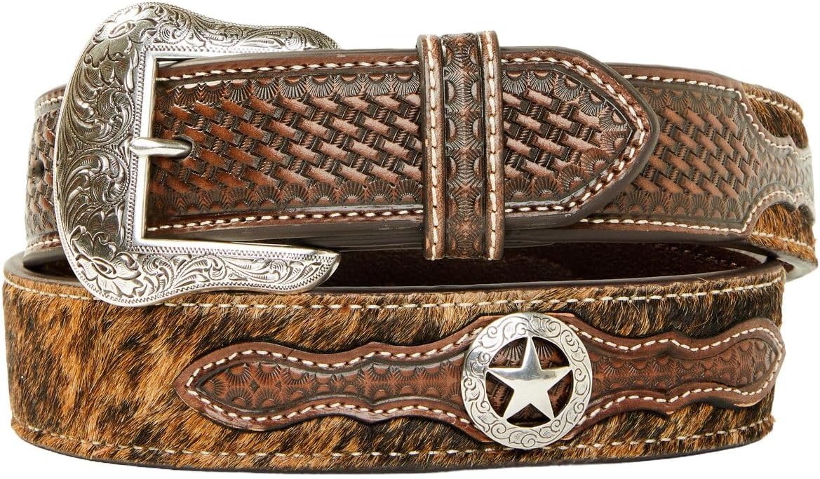 Cody James Men's Men'S Hair-On Concho Leather Belt Brown 46