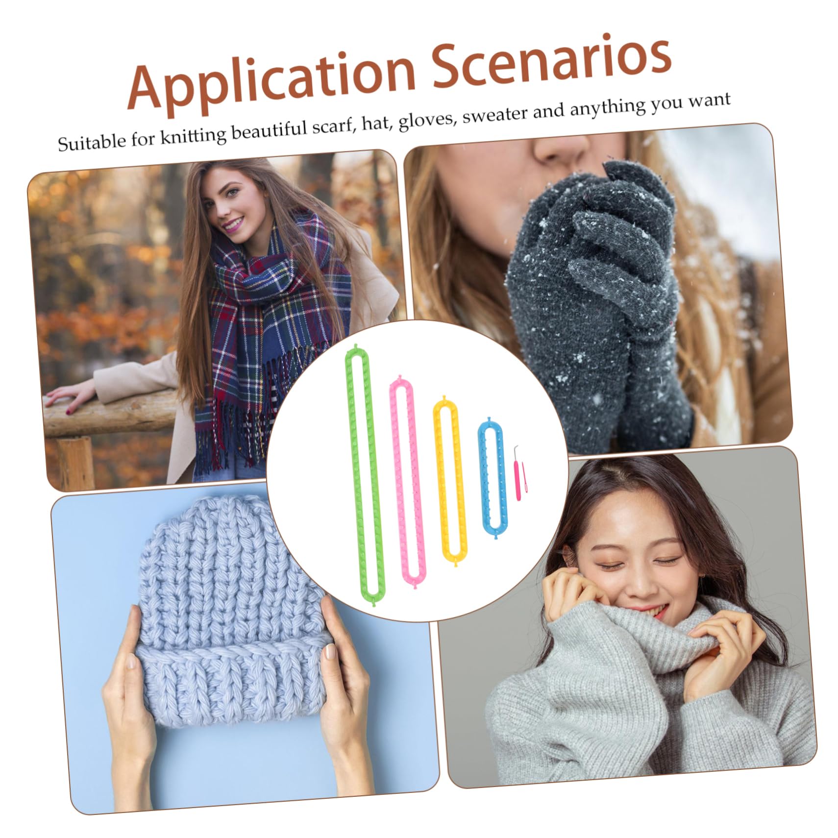 Housoutil Scarf Knitting Loom Knitting Loom for Beginners for Hats Plastic Weaving Supply