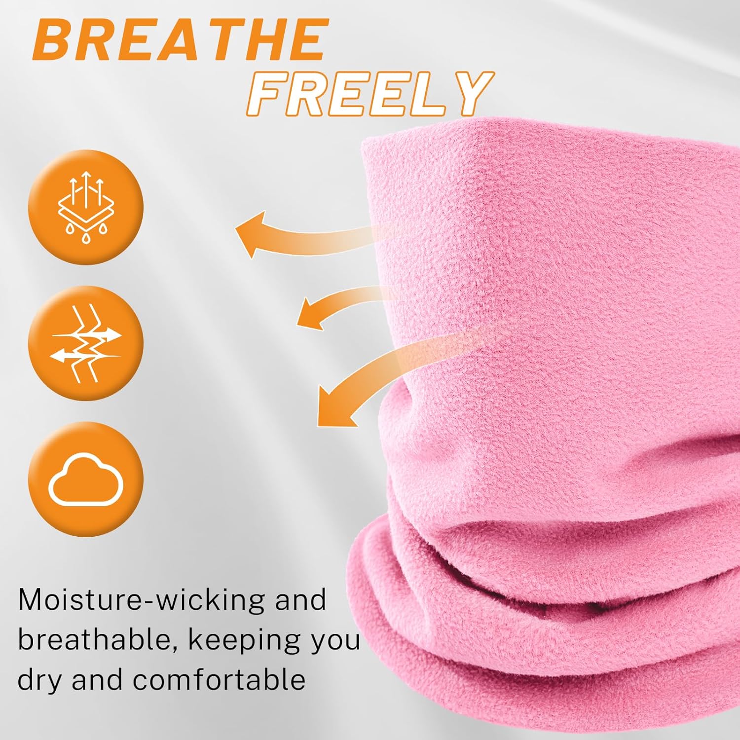 Winter Neck Warmer for Men Women, Fleece Neck Gaiter Double-Layer Face Cover Ski Mask for Cold Weather - Image 3