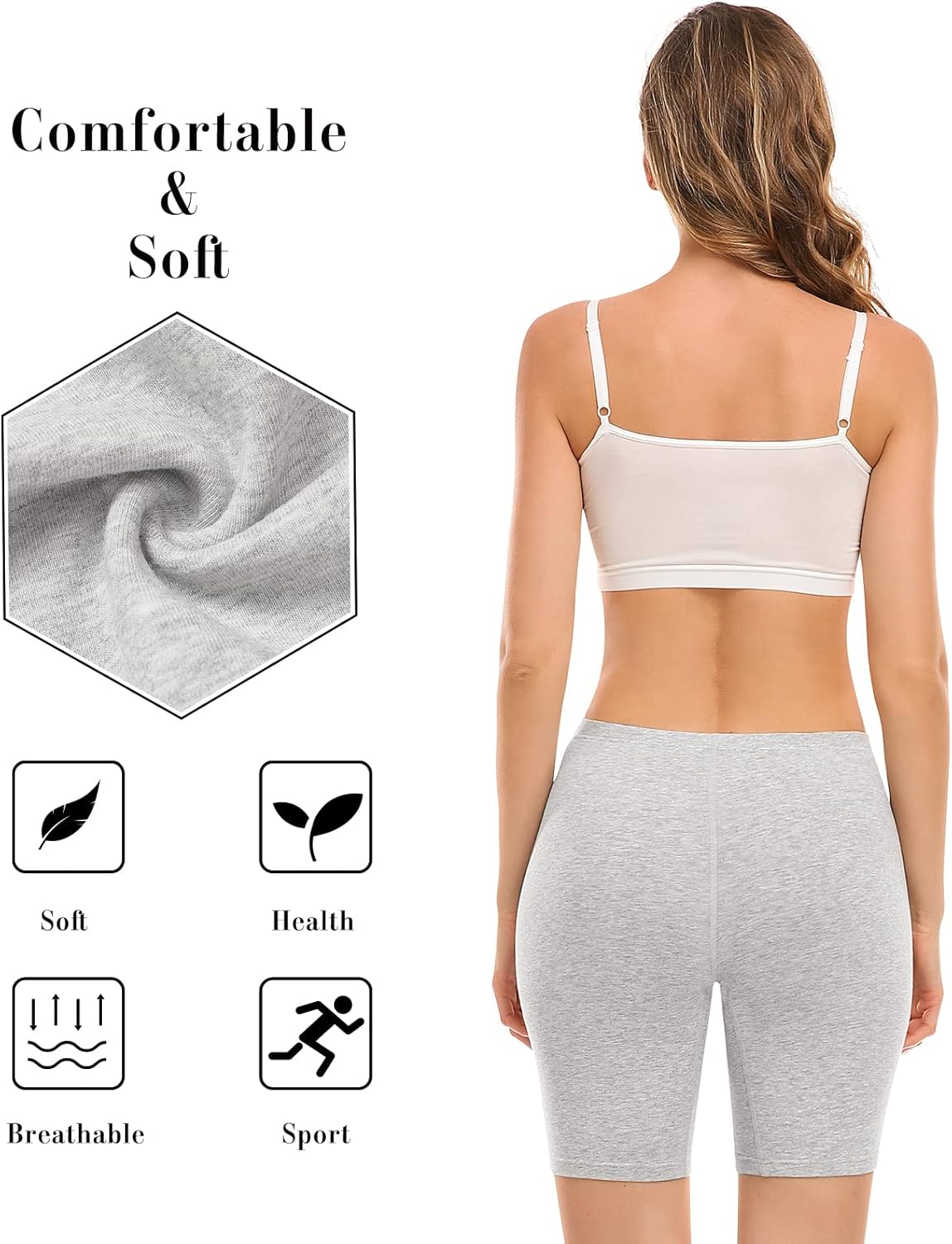 Boy Shorts Underwear for Women Cotton Biker Shorts Women 8 In Long Leg Boyshorts Panties Anti Chafing (Regular & Plus size) - Image 2