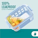 Ello Duraglass 3.4 Cup Meal Prep Sets 10Pc, 5 Pack Set- Glass Food Storage Container with Silicone Sleeve and Airtight BPA-Free Plastic Lids, Dishwasher, Microwave, and Freezer Safe, Melon